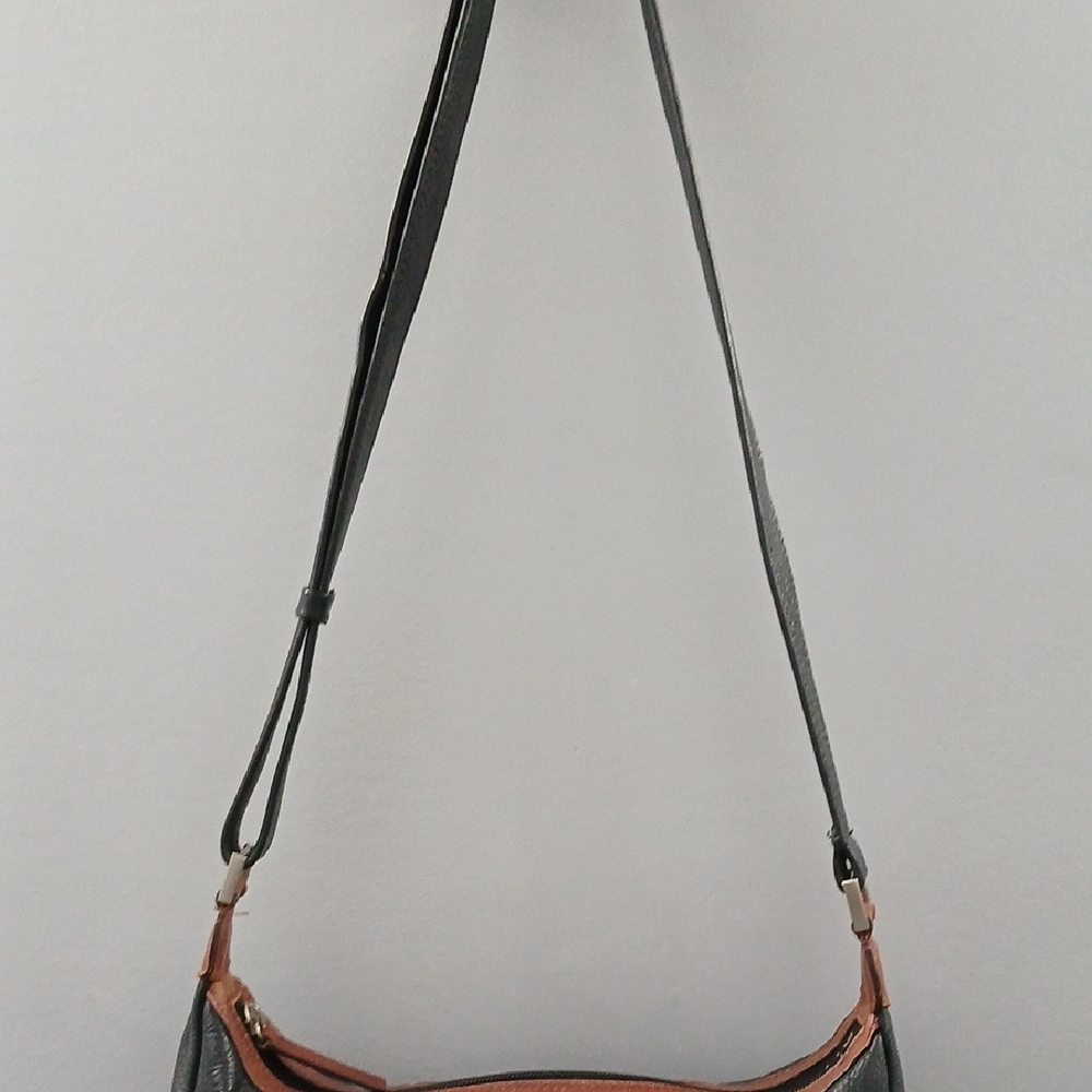 Derek Alexander Black Shoulder Hobo Bag with Brown Trim - Picture 4 of 13